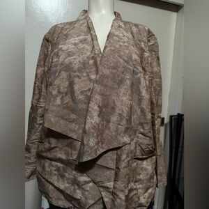 Coldwater Creek Textured Brown Cape Jacket
